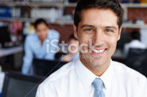 Photo of man dressed for success with watermark