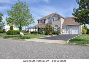 Photo of the exterior of a suburban luxury home