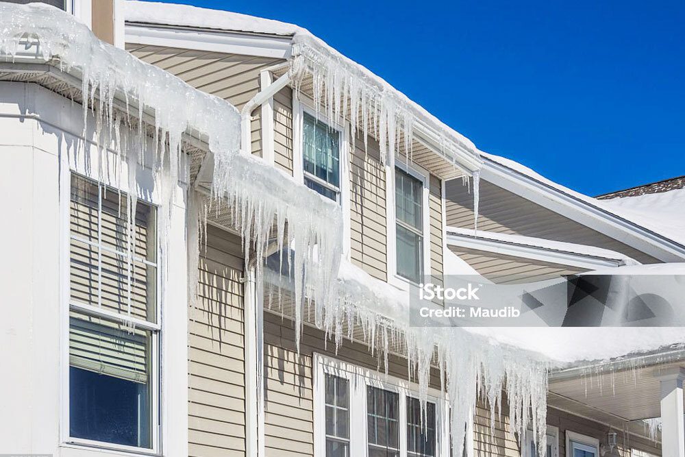 Image of a house with icicles.